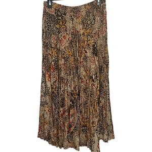 GRACE ELEMENTS Animal Print Cotton Maxi‎ Broom Skirt Women’s Size Small
